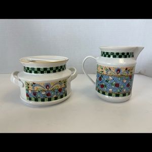 Tienshan Lancaster Tulips Creamer and Sugar Set
